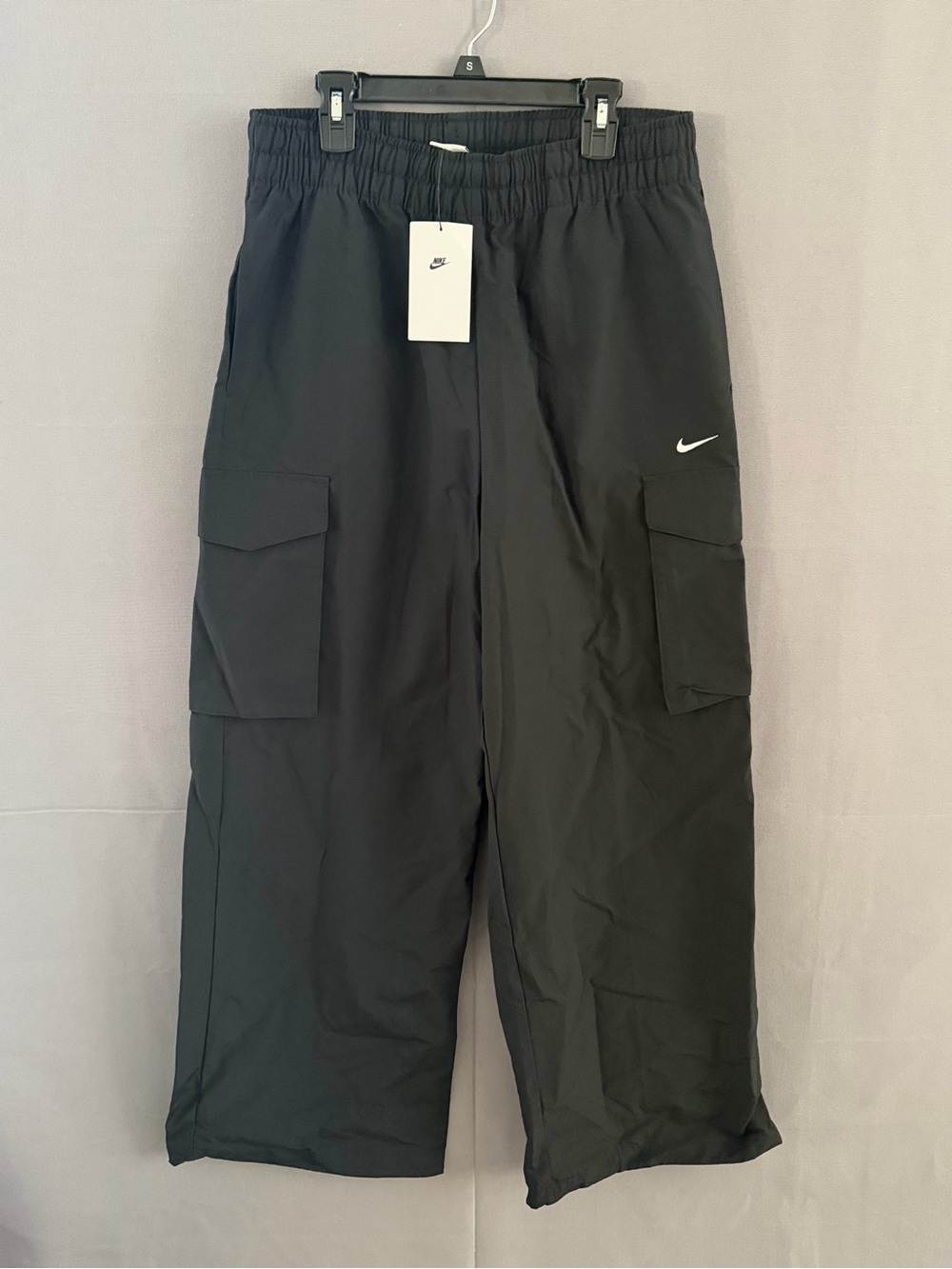 Nike Black Women's Cargo Track Pants with Swoosh